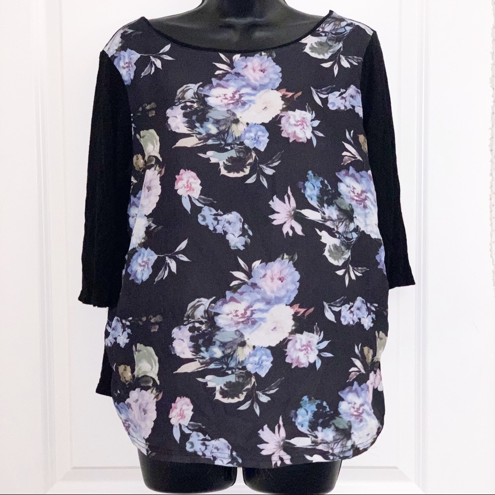 iJEANS By Buffalo Short Sleeve Floral Print Top-M